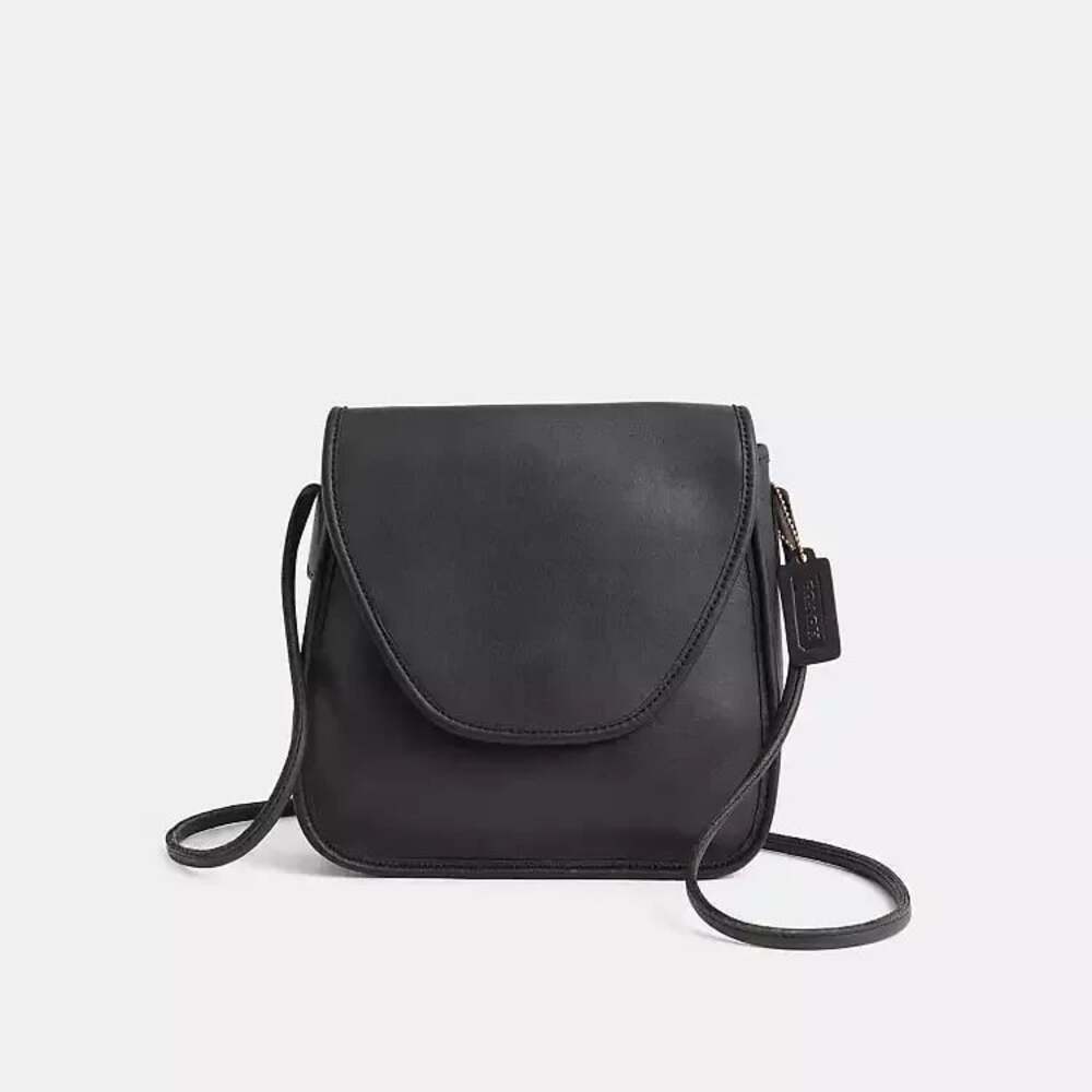 Vintage Coach Bag Black Leather Crossbody Shoulder Bag
